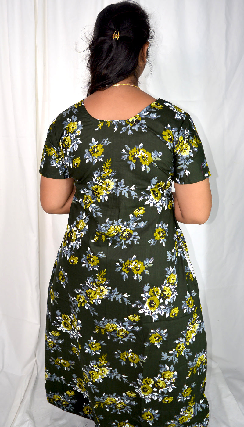 Cotton green Floral Nighties