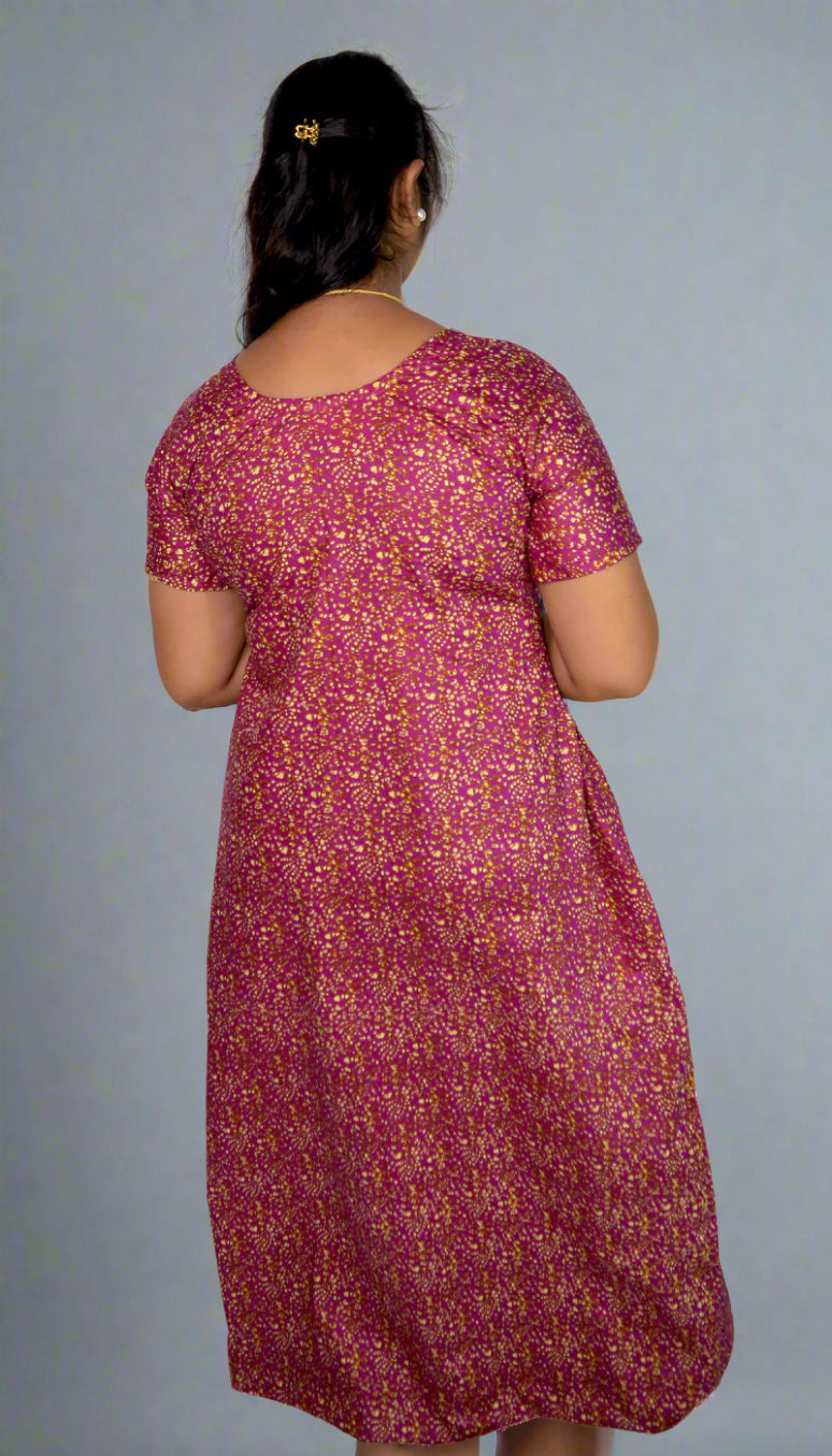 Cotton light Purple Print Nighty