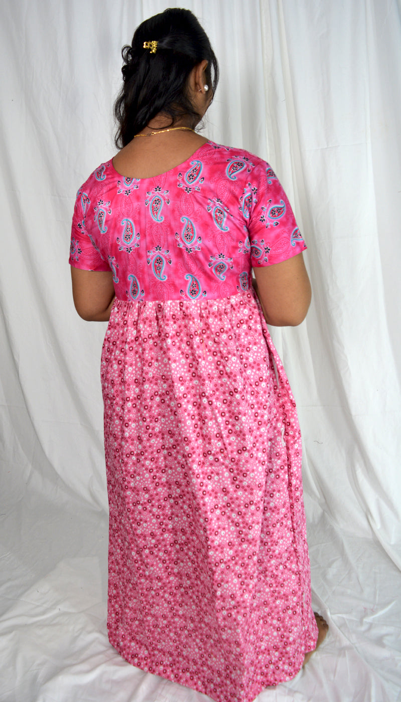 milk rose Frock Style Nighty