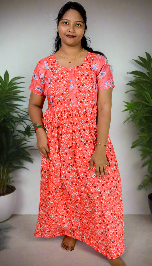 Frock Style Red  Nighty
