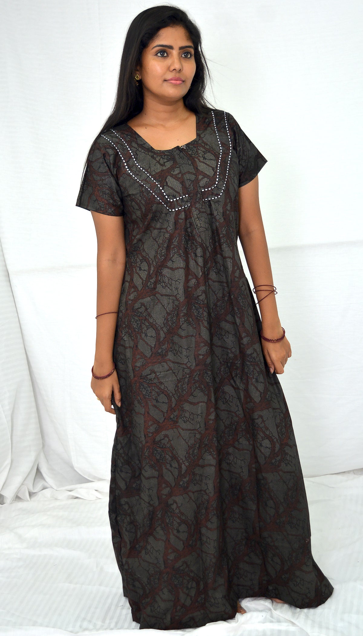 DARK GREK BROWN  cotton  Nighties