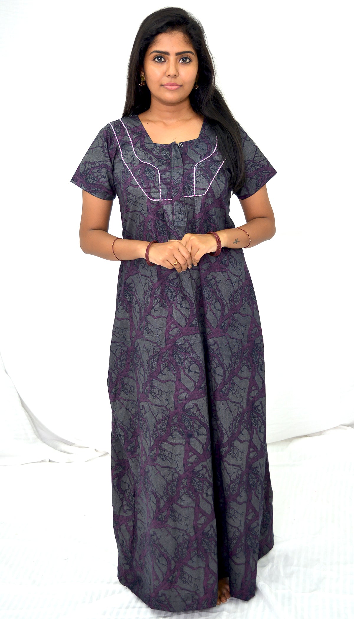 DARK GREK DARK violet cotton Nighties