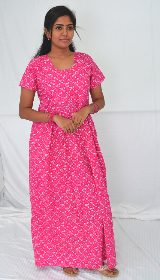 Pink  cotton frock nighty