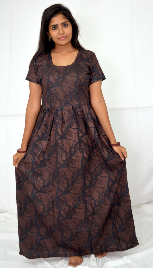 dark brown cotton frock