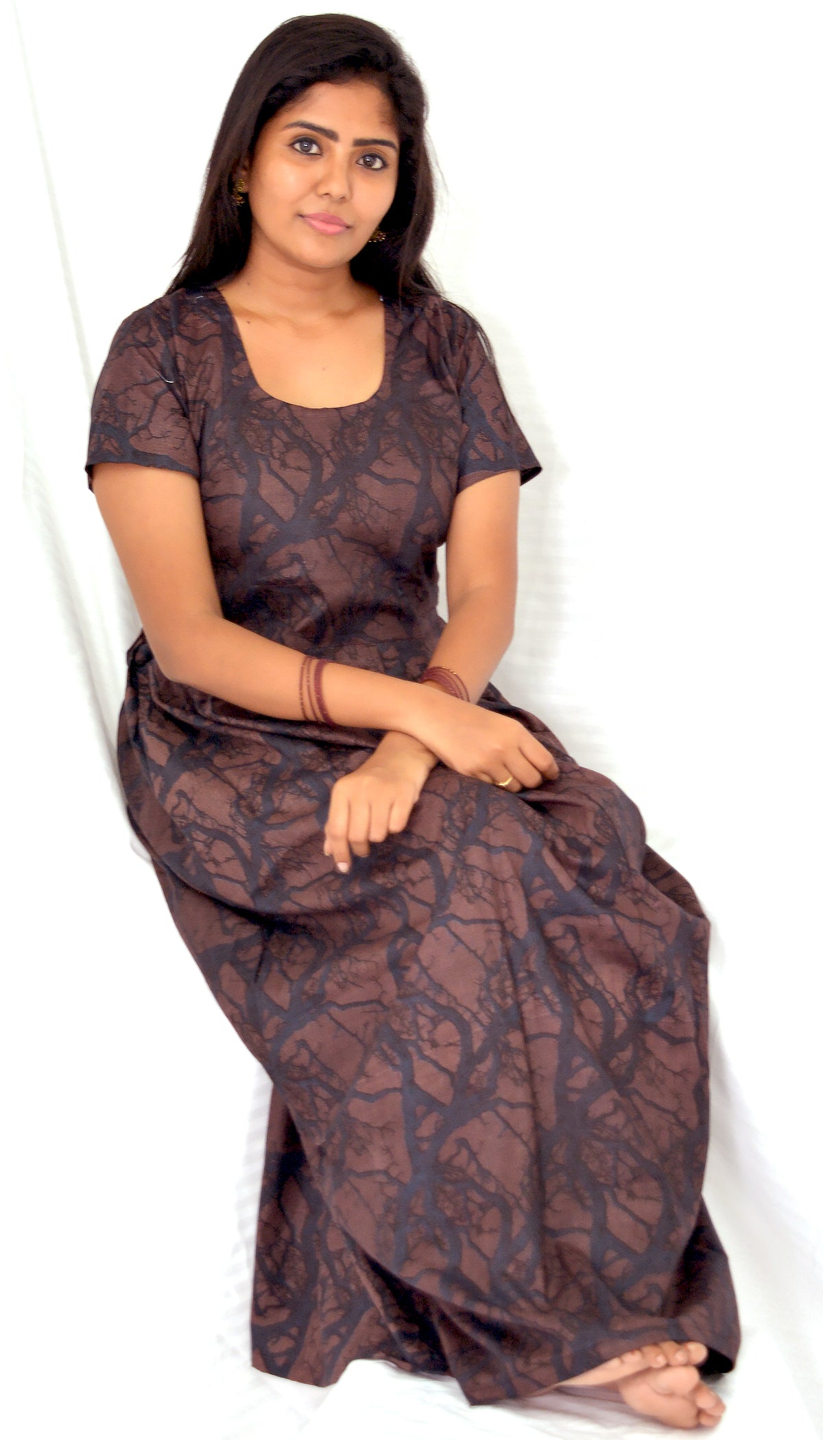 dark brown cotton frock