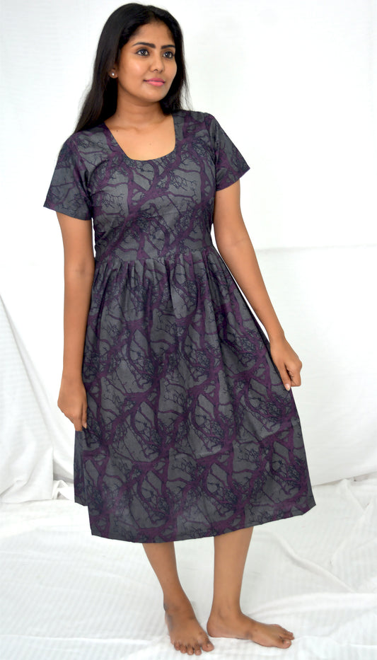 short  grey  cotton frock  nighty