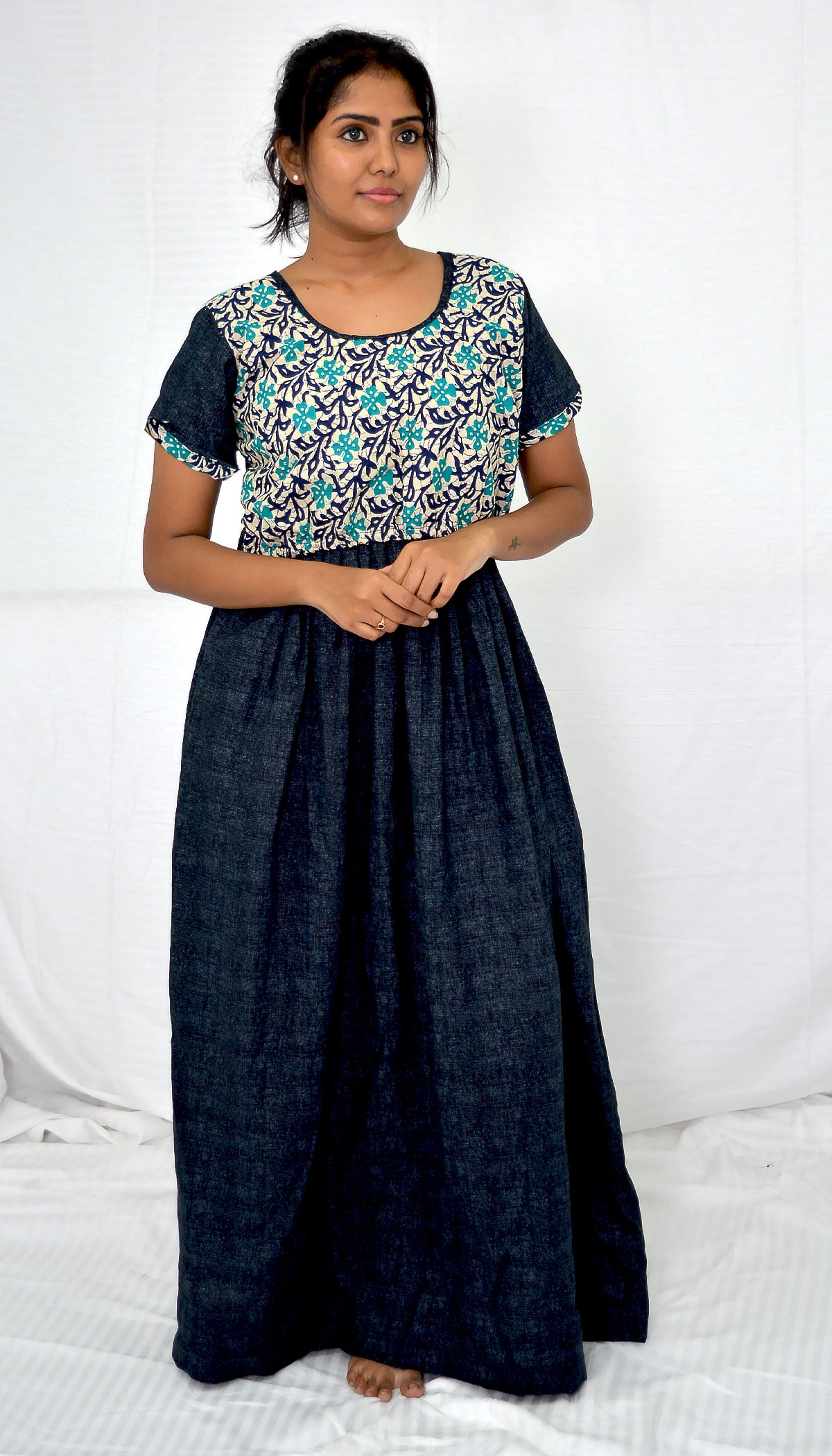 black  cotton frock  Maternity Feeding Nighty