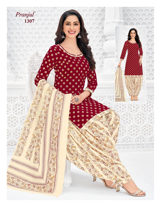 Pure Cotton Unstitched Patiala Salwar Suit Dress Material