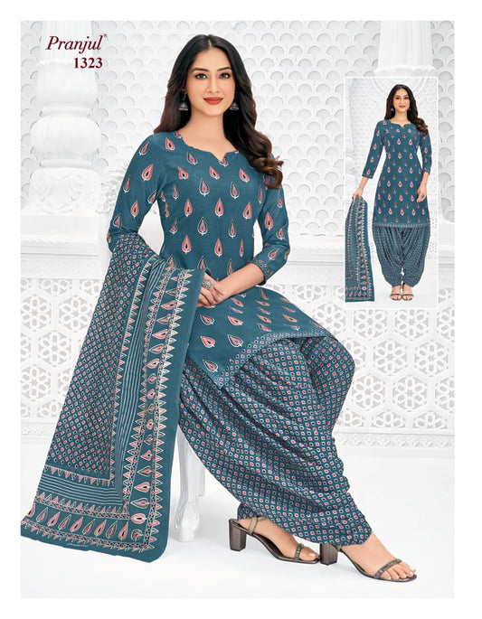 Pure Cotton Unstitched Patiala Salwar Suit Dress Material
