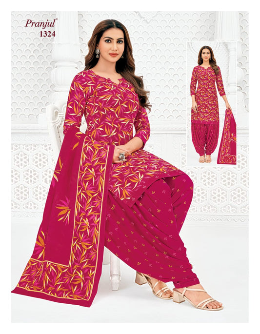 Pure Cotton Unstitched Patiala Salwar Suit Dress Material
