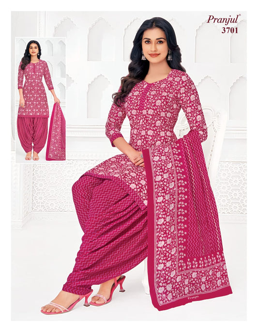 Pure Cotton Unstitched Patiala Salwar Suit Dress Material