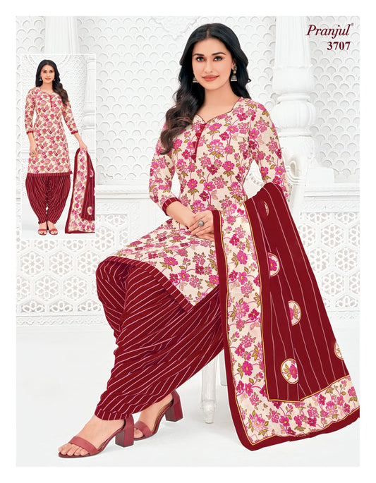 Pure Cotton Unstitched Patiala Salwar Suit Dress Material