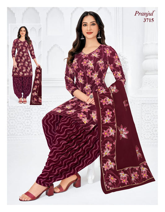 Pure Cotton Unstitched Patiala Salwar Suit Dress Material