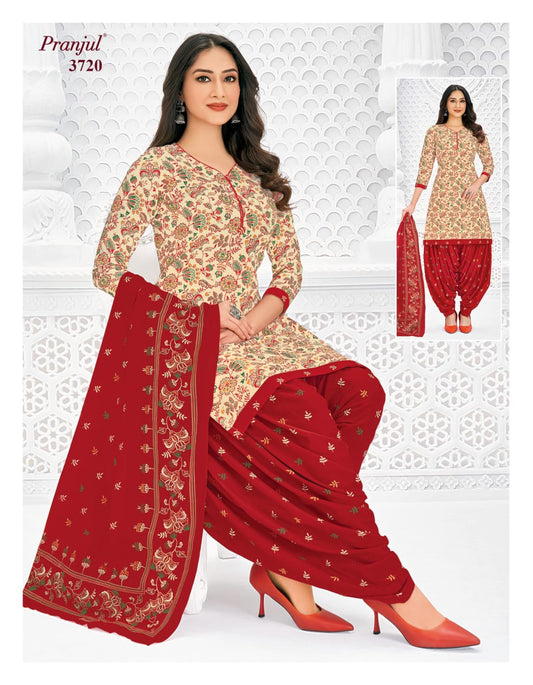 Pure Cotton Unstitched Patiala Salwar Suit Dress Material