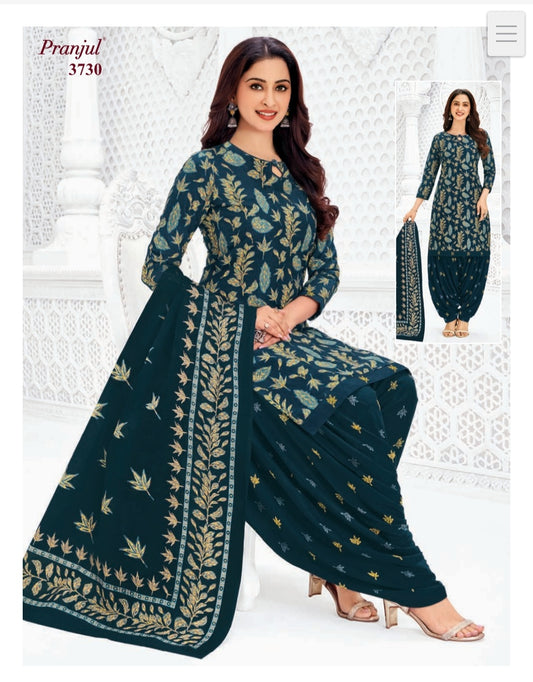 Pure Cotton Unstitched Patiala Salwar Suit Dress Material
