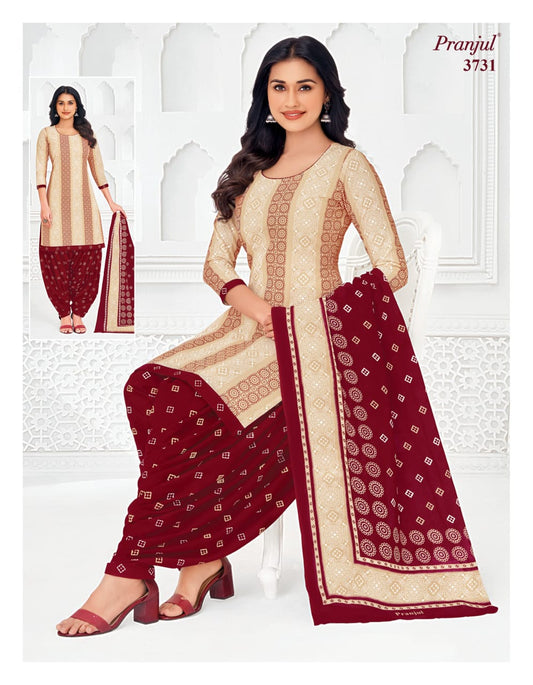 Pure Cotton Unstitched Patiala Salwar Suit Dress Material