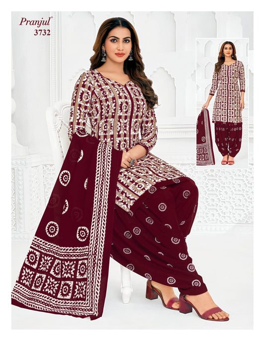Pure Cotton Unstitched Patiala Salwar Suit Dress Material