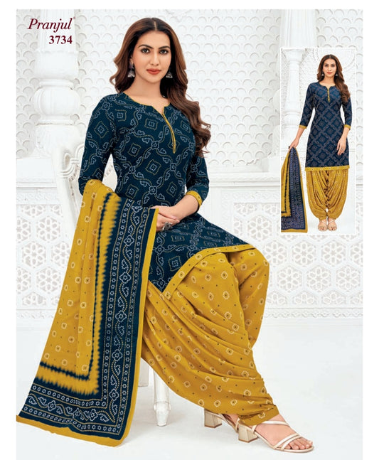 Pure Cotton Unstitched Patiala Salwar Suit Dress Material