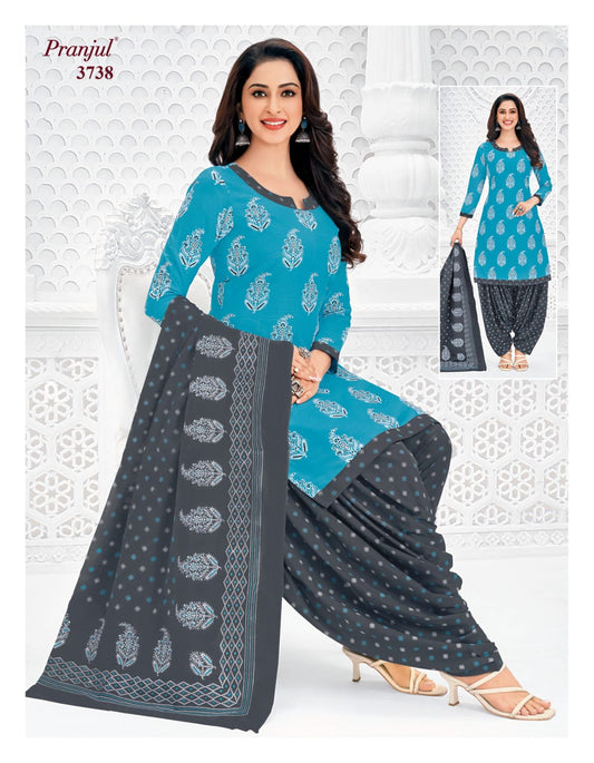 Pure Cotton Unstitched Patiala Salwar Suit Dress Material