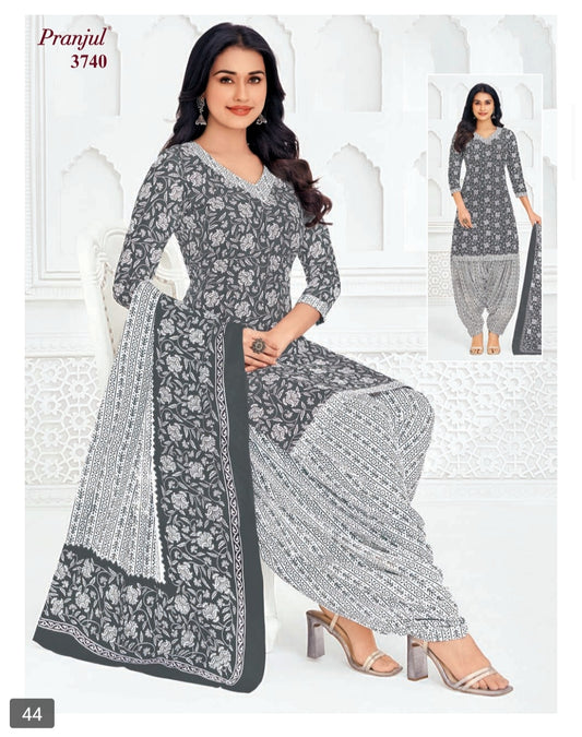 Pure Cotton Unstitched Patiala Salwar Suit Dress Material