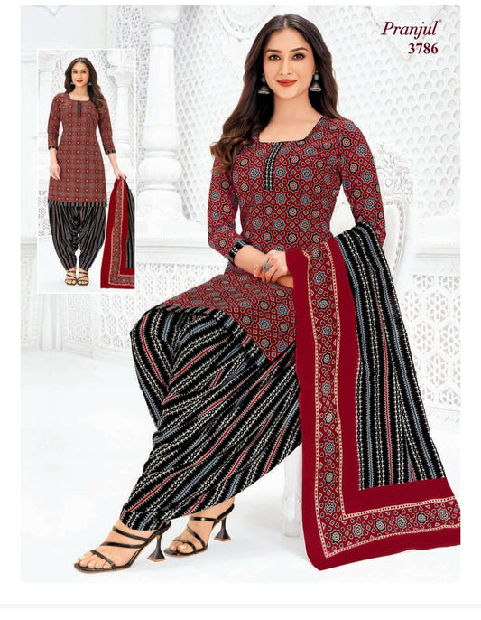 Pure Cotton Unstitched Patiala Salwar Suit Dress Material
