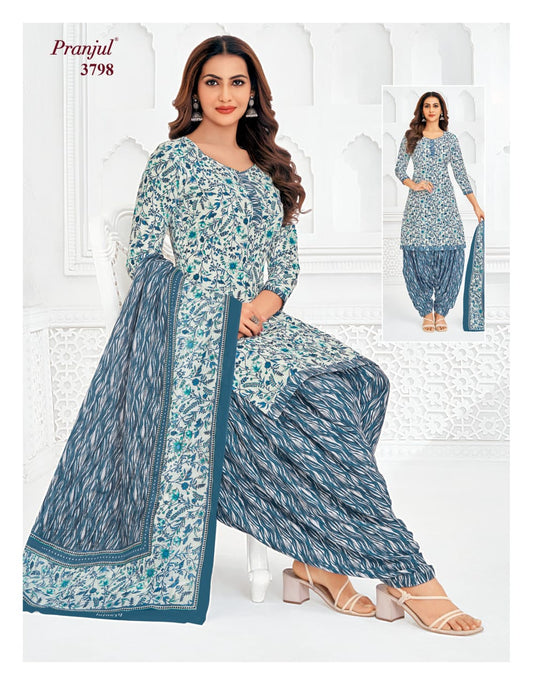 Pure Cotton Unstitched Patiala Salwar Suit Dress Material