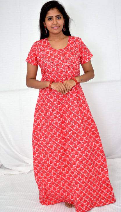 strawberry  cotton  Floral Nighties