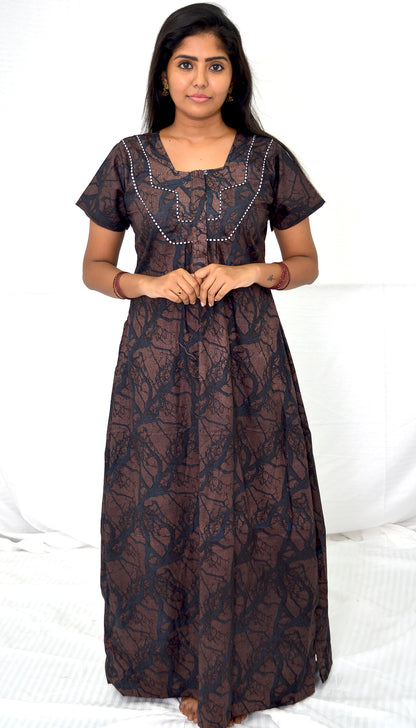 Dark grey prussian blue   cotton  Nighties