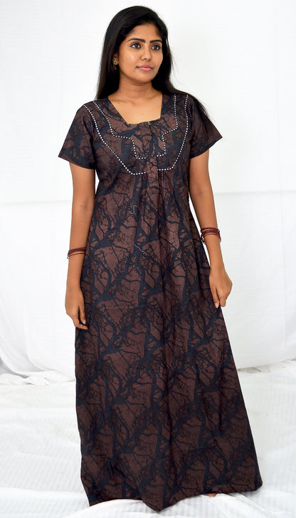 Dark grey prussian blue   cotton  Nighties