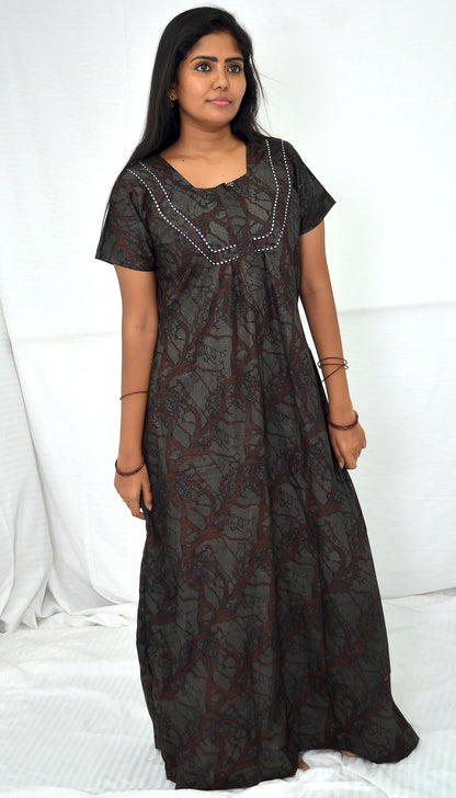 DARK GREK BROWN  cotton  Nighties