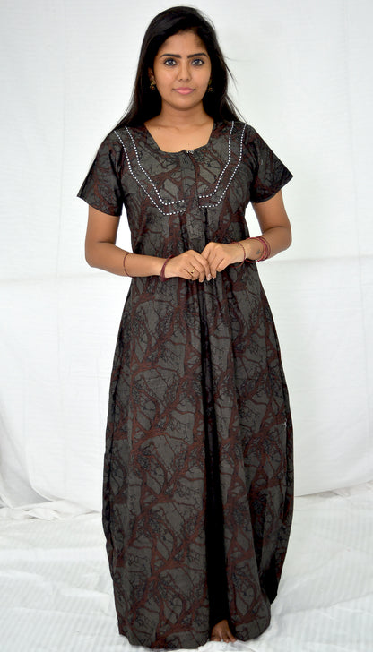 DARK GREK BROWN  cotton  Nighties