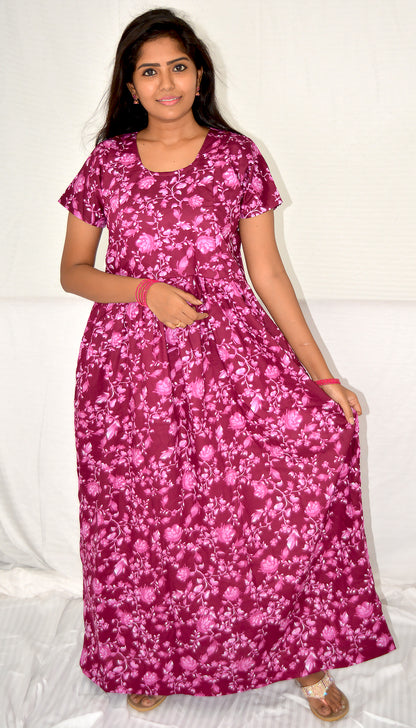 CLARET cotton Maternity frock   Feeding Nighty