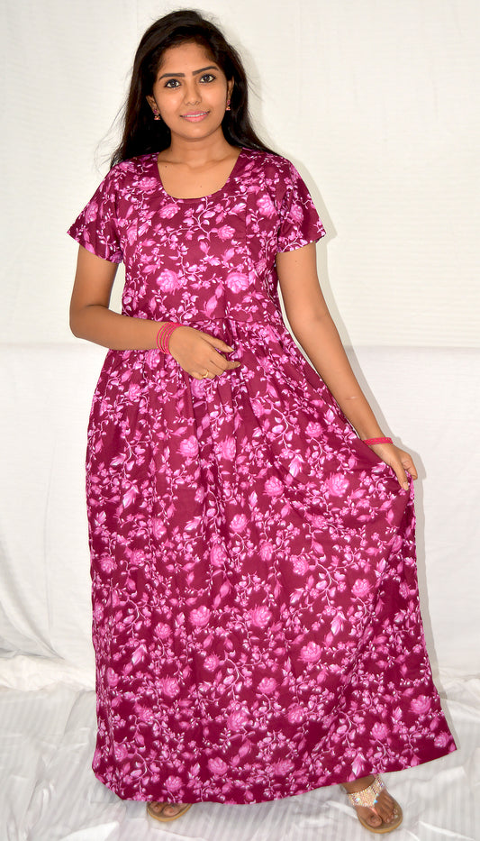CLARET cotton Maternity frock   Feeding Nighty