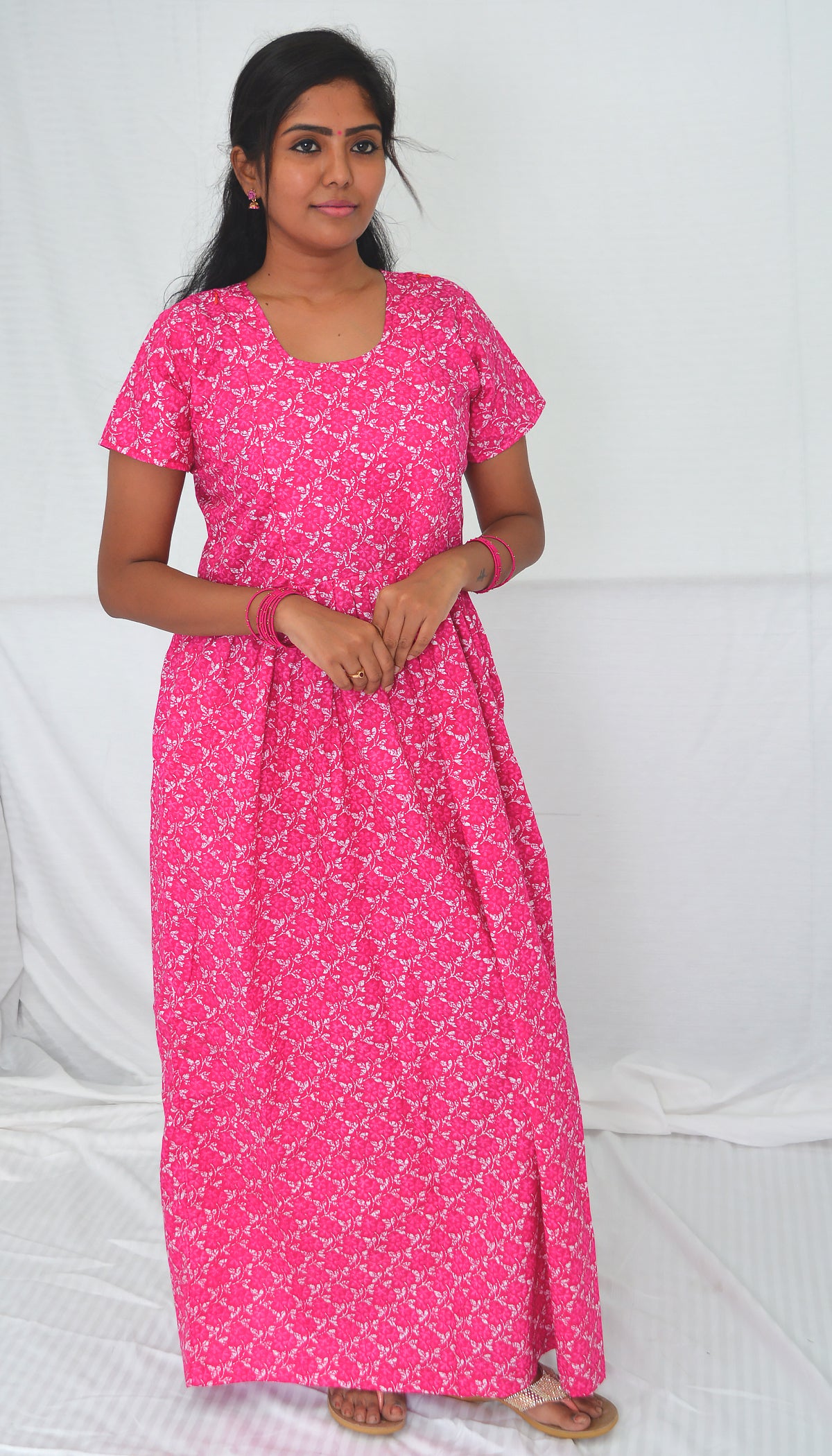 Rose cotton Maternity frock   Feeding Nighty