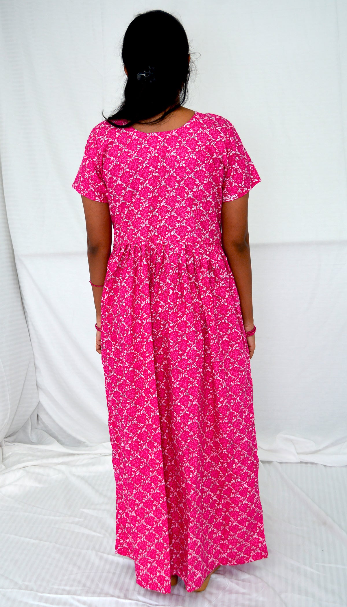 Pink  cotton frock nighty