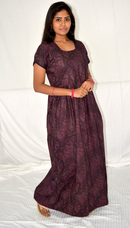 dark plum  cotton frock nighty