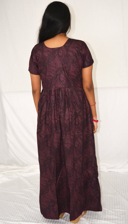 dark plum  cotton frock nighty