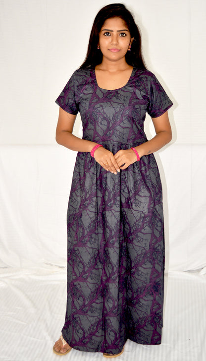 gray   cotton frock nighty