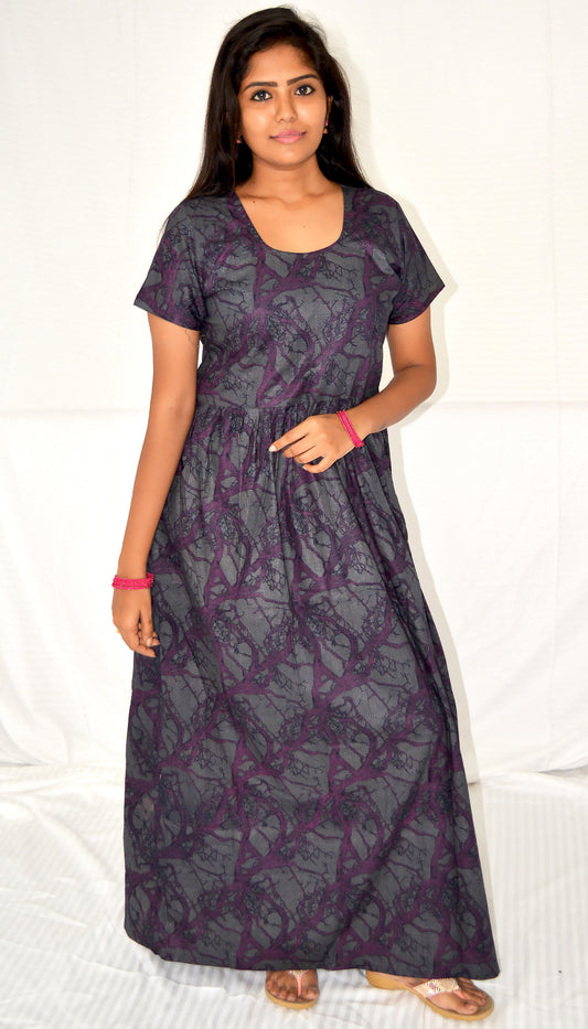 gray   cotton frock nighty