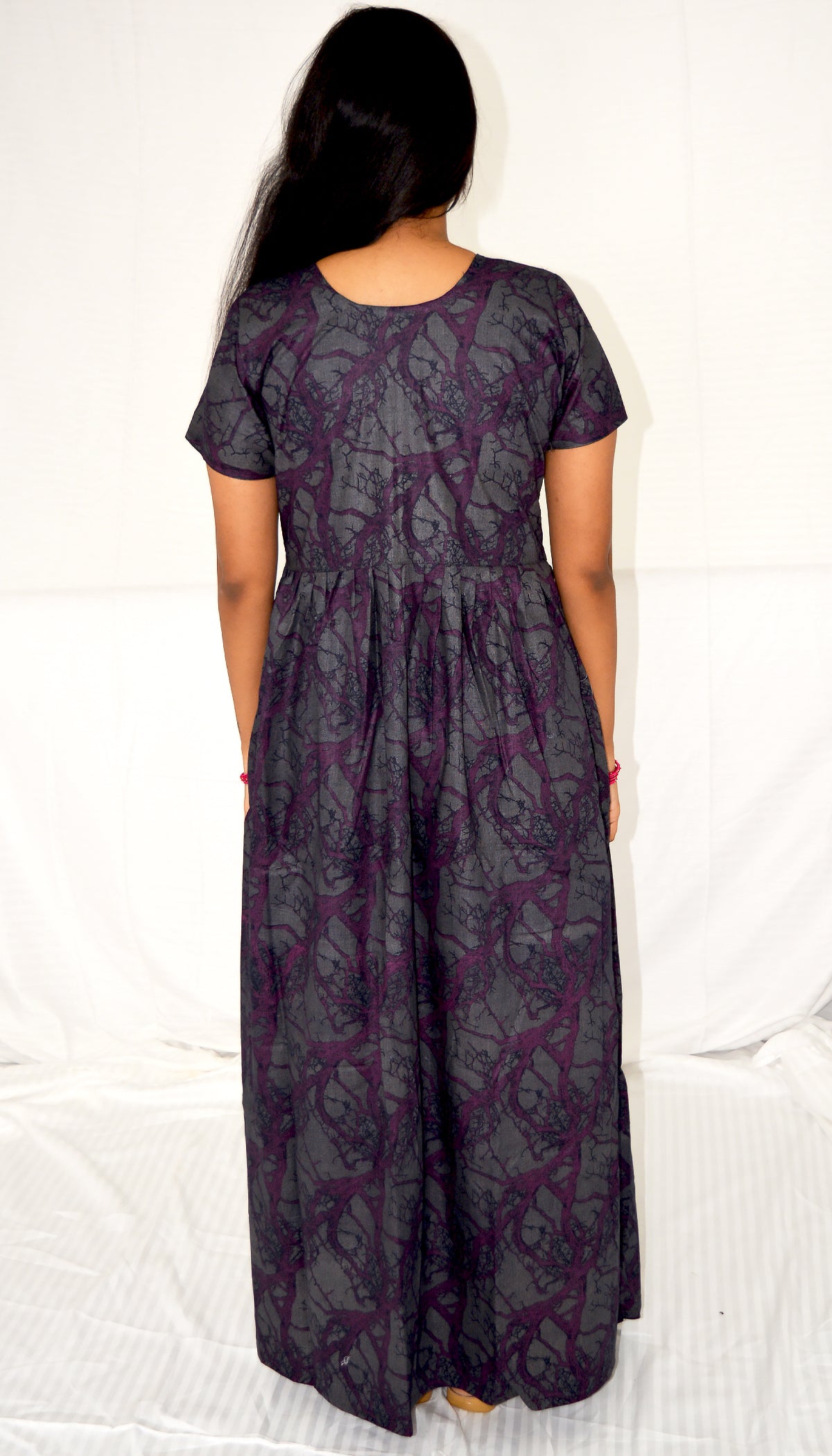 gray   cotton frock nighty