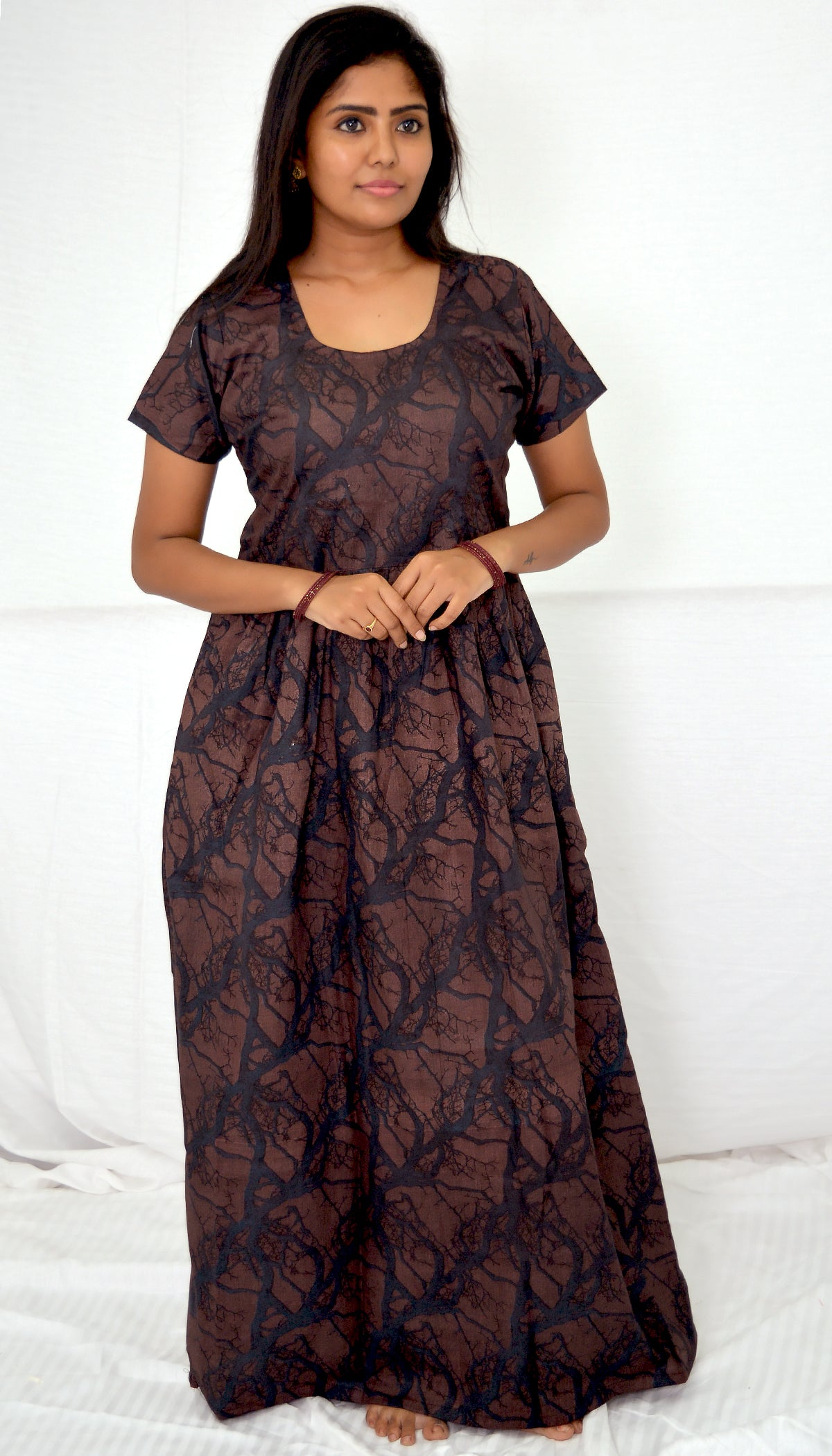 dark brown cotton frock