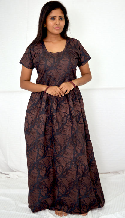 dark brown cotton frock