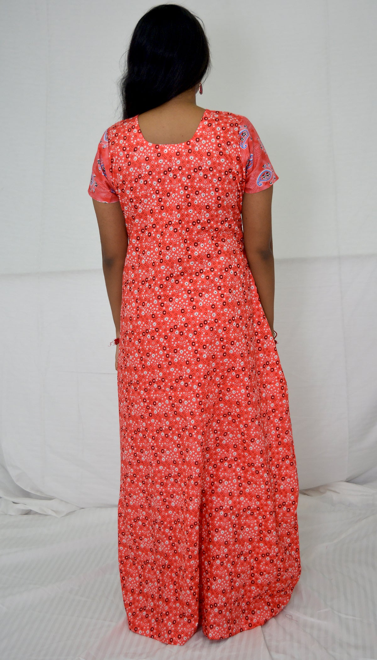 rose red  cotton  Nighties