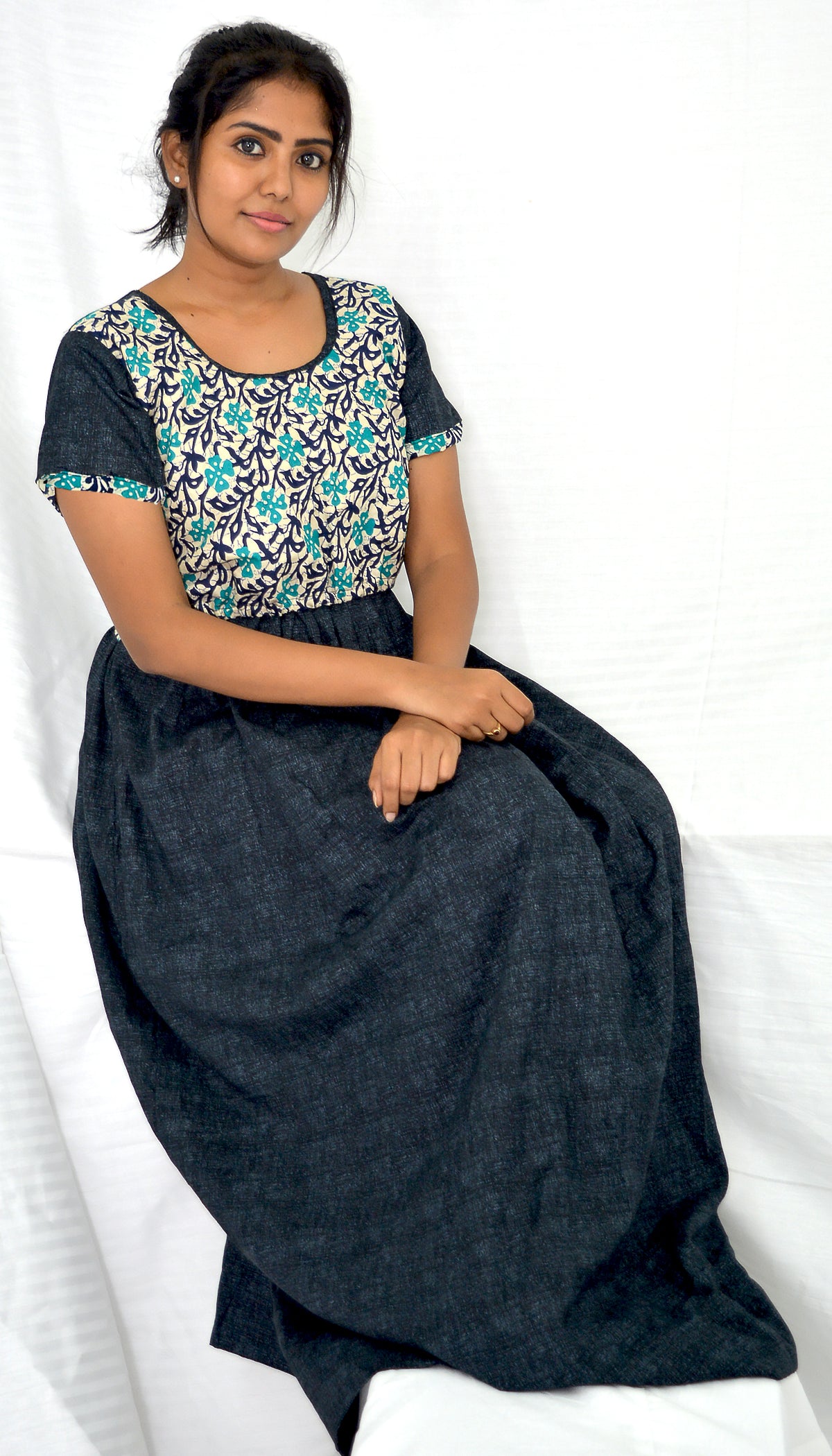 black  cotton frock  Maternity Feeding Nighty