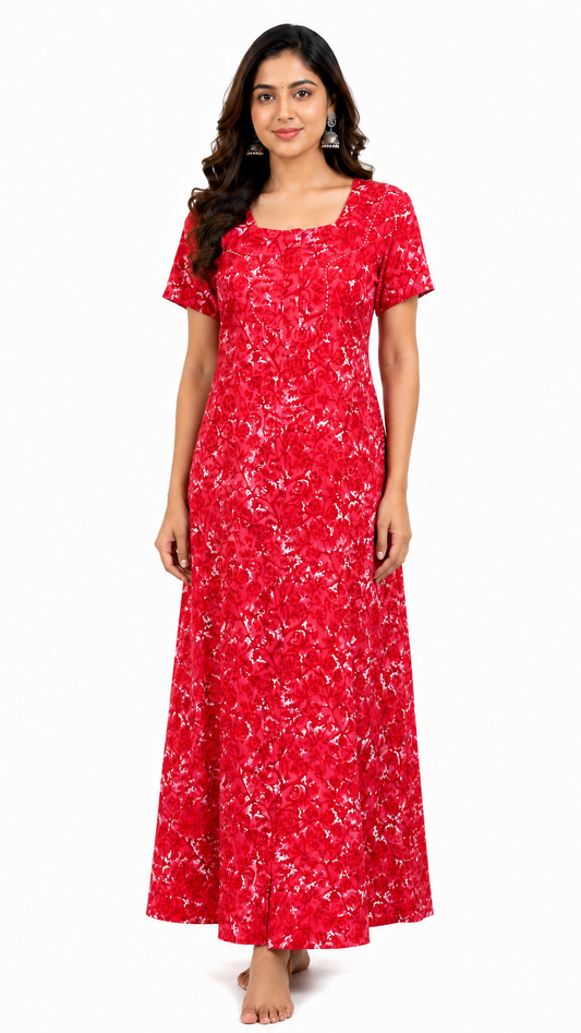 AISNIGHA Pure Cotton Pantone Nighty for Women | Soft & Comfortable Daily Wear Nightdress