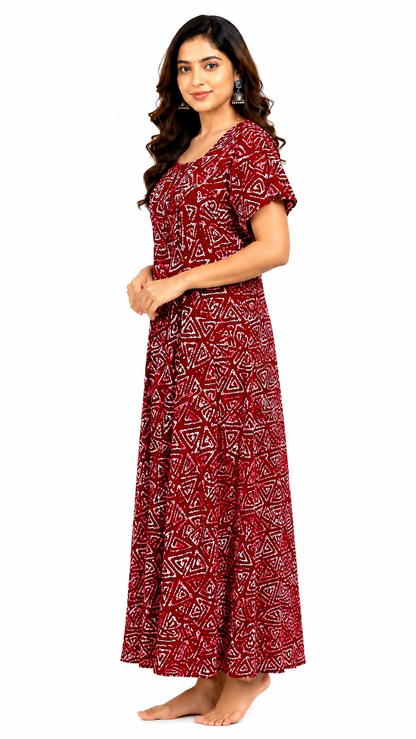 AISNIGHA Women's Pure Cotton Brown Nighty | Soft & Comfortable Daily Wear Nightdress