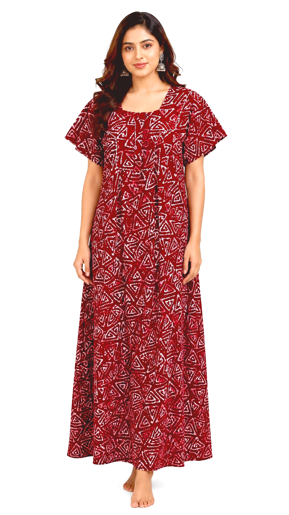 AISNIGHA Women's Pure Cotton Brown Nighty | Soft & Comfortable Daily Wear Nightdress