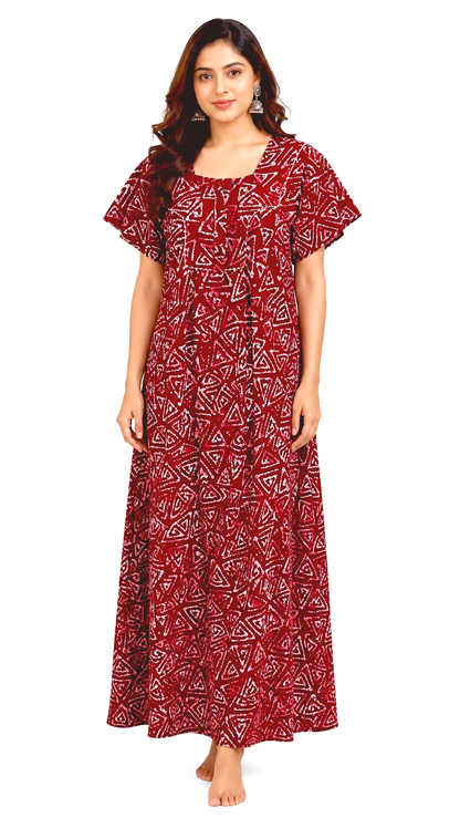 AISNIGHA Women's Pure Cotton Brown Nighty | Soft & Comfortable Daily Wear Nightdress