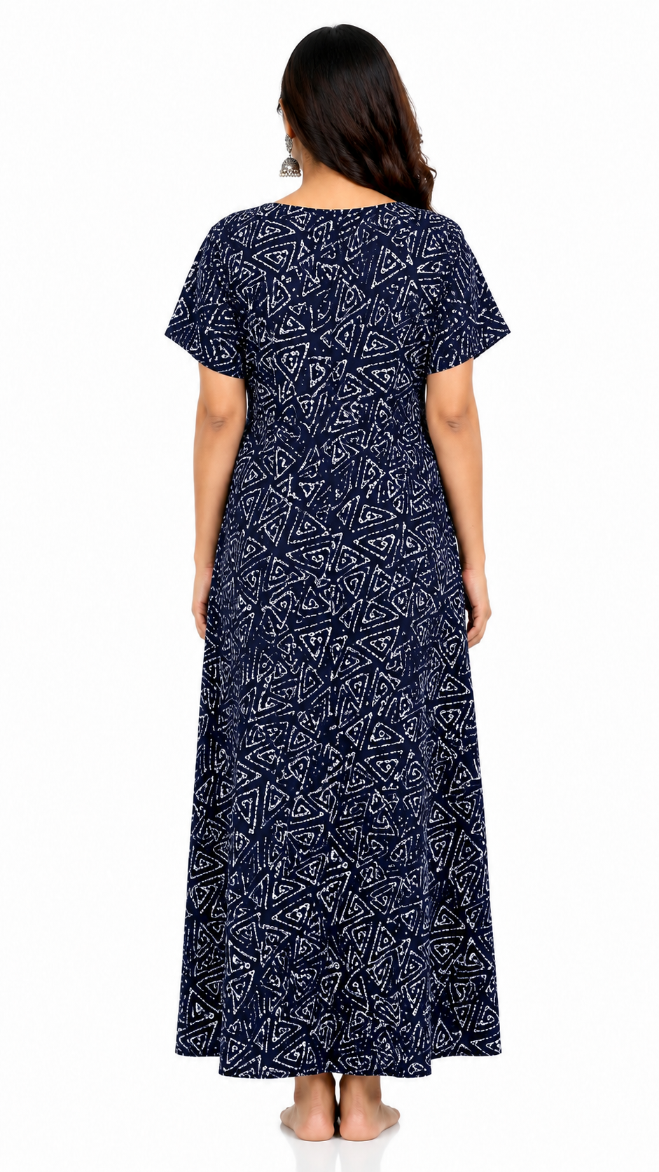 AISNIGHA Women's Pure Cotton Dark navy Nighty | Soft & Comfortable Daily Wear Nightdress