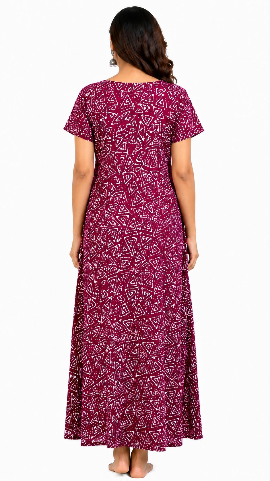 AISNIGHA Women's Pure Cotton Magenta Nighty | Soft & Comfortable Daily Wear Nightdress